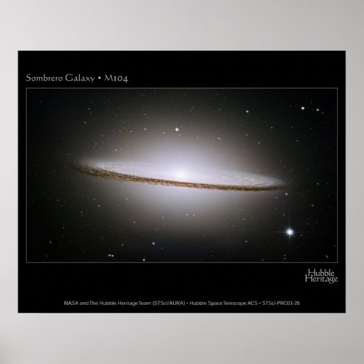 Sombrero Galaxy, de grootste Hubble mozaïeken ooit Poster (Voorkant)