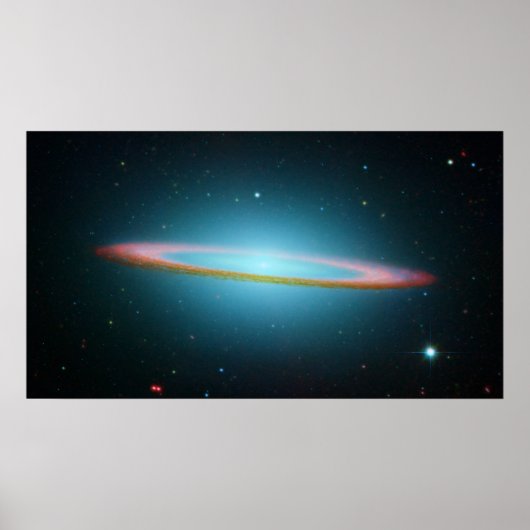 Sombrero Galaxy in infrarood licht Poster (Voorkant)