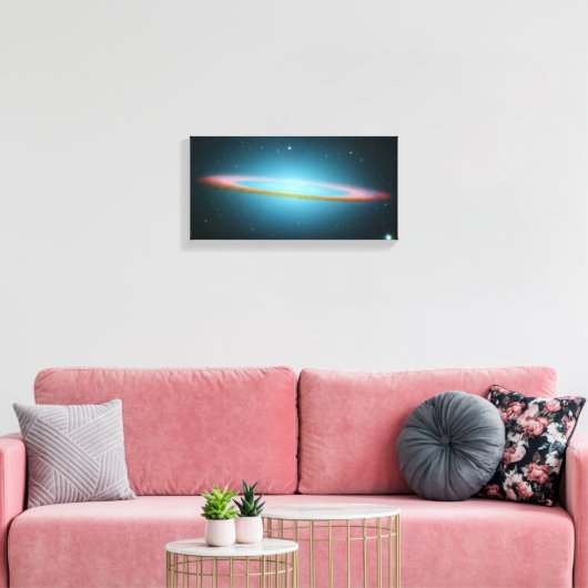 Sombrero Galaxy - M104 - omwikkeld canvas (Insitu (Woonkamer))