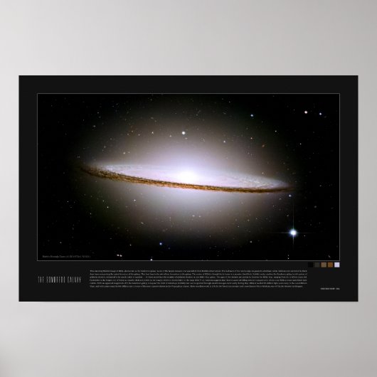 Sombrero Galaxy (Messier 104, M104) Poster (Voorkant)
