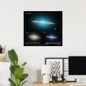 Sombrero Galaxy (Messier 104) - Ruimtetelescoop Poster (Thuiskantoor)