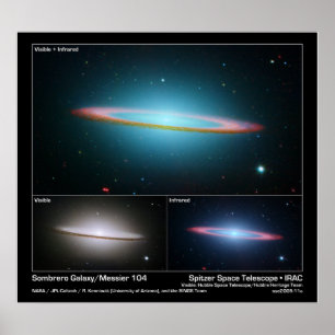 Sombrero Galaxy (Messier 104) - Ruimtetelescoop Poster