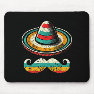 Sombrero Gezicht Cinco De Mayo Snor Feest Mannen B Muismat