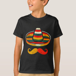 Sombrero Gezicht Cinco De Mayo Snor Feest Mannen B T-shirt