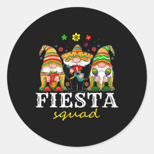 Sombrero Gnome Pet Mexican Cinco de Mayo Gnomen Fi Ronde Sticker
