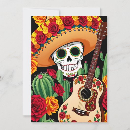 Sombrero Guitar Fun Briefkaart (Voorkant)