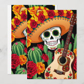 Sombrero Guitar Fun Briefkaart (Voorkant / Achterkant)