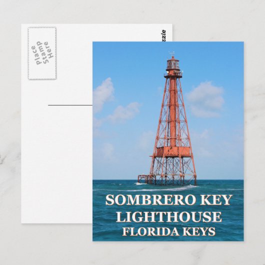 Sombrero Key Lighthouse, Briefkaart van Florida (Voorkant / Achterkant)