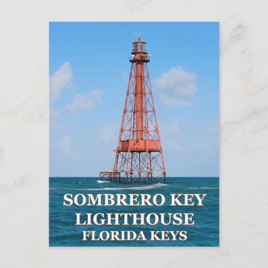 Sombrero Key Lighthouse, Briefkaart van Florida (Voorkant)