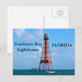 Sombrero Key Lighthouse, Briefkaart van Florida (Voorkant / Achterkant)