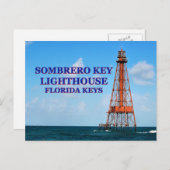 Sombrero Key Lighthouse, Briefkaart van Florida (Voorkant / Achterkant)