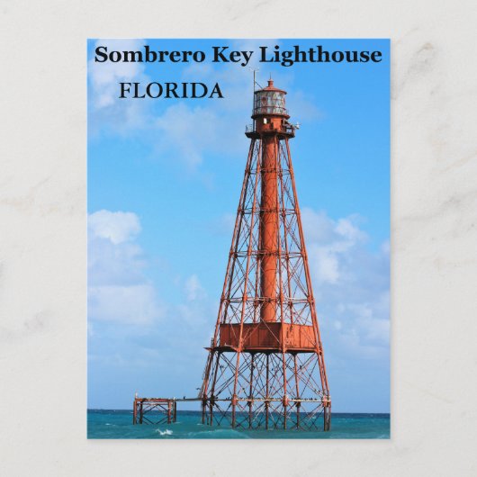 Sombrero Key Lighthouse, Briefkaart van Florida (Voorkant)