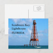 Sombrero Key Lighthouse, Briefkaart van Florida (Voorkant / Achterkant)