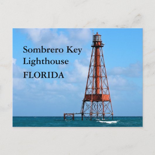 Sombrero Key Lighthouse, Briefkaart van Florida (Voorkant)