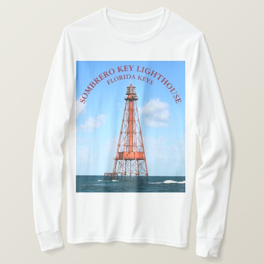 Sombrero Key Lighthouse Florida Keys lange hoes T-shirt (Design voorkant)