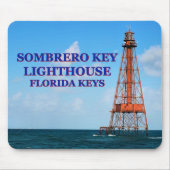 Sombrero Key Lighthouse, Florida Keys Mousepad Muismat (Voorkant)