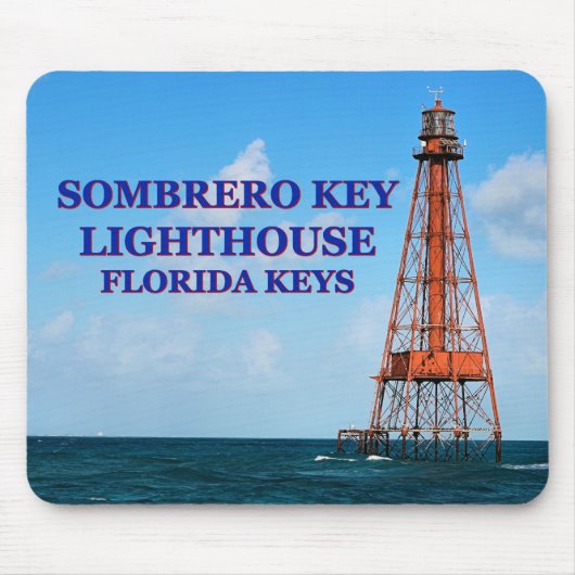 Sombrero Key Lighthouse, Florida Keys Mousepad Muismat (Voorkant)