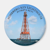 Sombrero Key Lighthouse Florida Keys Round Magnet (Voorkant)