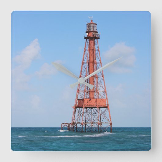 Sombrero Key Lighthouse, Florida Keys Vierkante Klok (Voorkant)