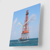 Sombrero Key Lighthouse, Florida Keys Vierkante Klok (Hoek)