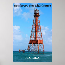 Sombrero Key Lighthouse, Poster van Florida