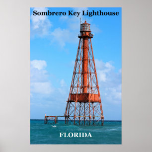 Sombrero Key Lighthouse, Poster van Florida