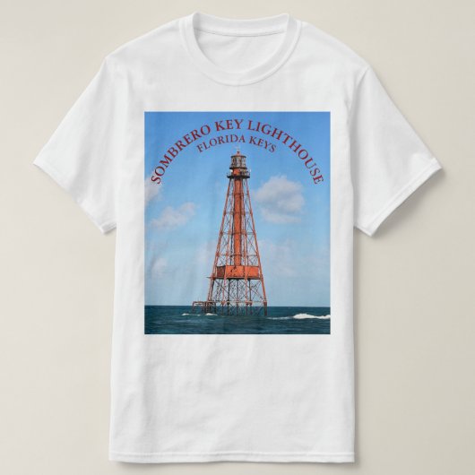 Sombrero Key Vuurtoren Florida Keys T-shirt (Design voorkant)