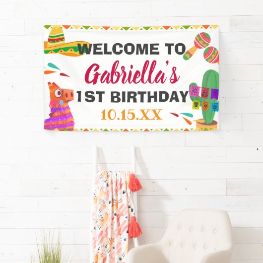 Sombrero Llama Mexicaanse Stijl Feest Eerste Verja Spandoek (Insitu)