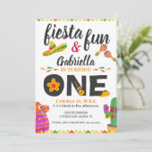 Sombrero Llama Mexican Style Fiesta First Birthday Kaart (Staand voorkant)