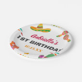 Sombrero Llama Mexican Style Fiesta First Birthday Papieren Bordje (Gekanteld)