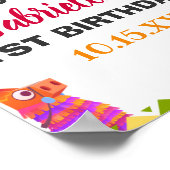 Sombrero Llama Mexican Style Fiesta First Birthday Poster (Hoek)