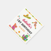 Sombrero Llama Mexican Style Fiesta First Birthday Servet (Hoek)