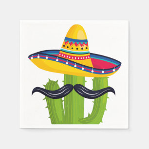 Sombrero met Cactus en Mustache Servet