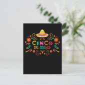 Sombrero Mexican Fiesta Happy Cinco de Mayo Briefkaart (Staand voorkant)