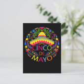 Sombrero Mexican Fiesta Happy Cinco de Mayo Party Briefkaart (Staand voorkant)