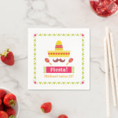 Sombrero Mustache Maracas Fiesta Napkins Servet (Insitu)