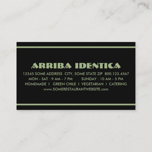 Sombrero Perro Klantenkaartje (Achterkant)