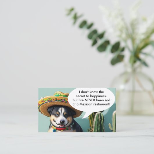 sombrero perro meme klantenkaartje (Staand voorkant)