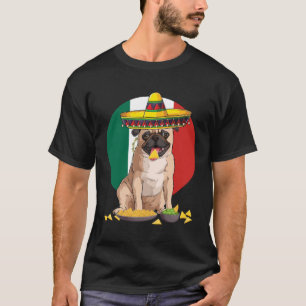 Sombrero Pug Hond & Vlag van Mexico Cinco de Mayo T-shirt