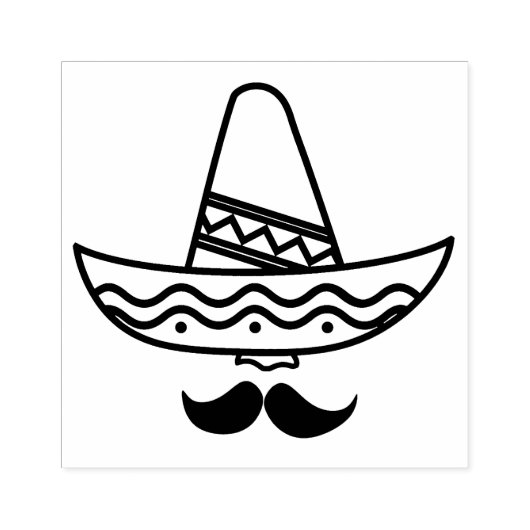 Sombrero Rubberstempel (Afrduk)