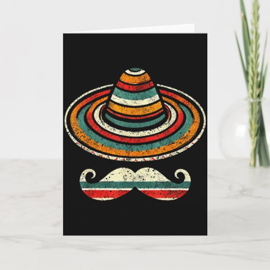 Sombrero Serape Cinco De Mayo Snorhaar Fiesta Mann Kaart (Voorkant)