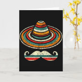 Sombrero Serape Cinco De Mayo Snorhaar Fiesta Mann Kaart (Gele Bloem)