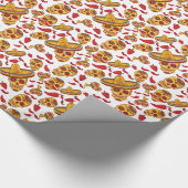 Sombrero Skulls Hot Peppers Mustaches Halloween Cadeaupapier (Hoek)