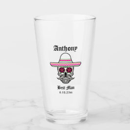 Sombrero Sugar Skull | Best Man Wedding Gift Glas