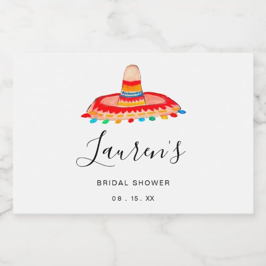 Sombrero Vrijgezellenfeest Mini Mousserende Wijn L Sparkling Wijnetiket (Enkel label)