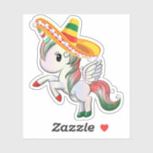 Sombrero Wearing Cinco de Mayo Unicorn Pegasus Sticker (Vel)