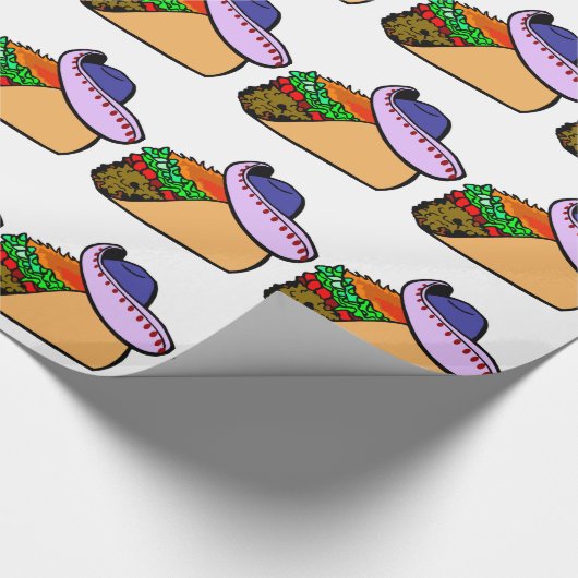 Sombrero Wearing Taco Cadeaupapier (Hoek)
