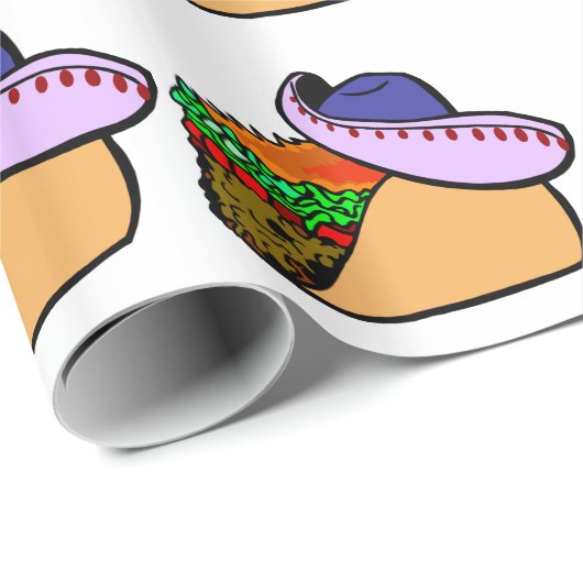 Sombrero Wearing Taco Cadeaupapier (Rol Hoek)