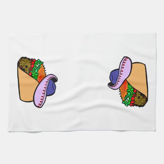 Sombrero Wearing Taco Theedoek (Horizontaal)