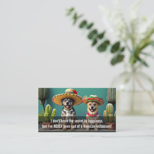 Sombreros perros meme klantenkaartje (Staand voorkant)